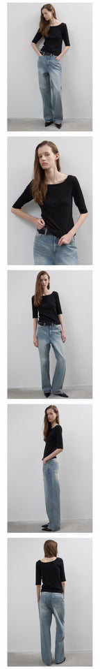 NOEUD Archive Boatneck Tee(Black)