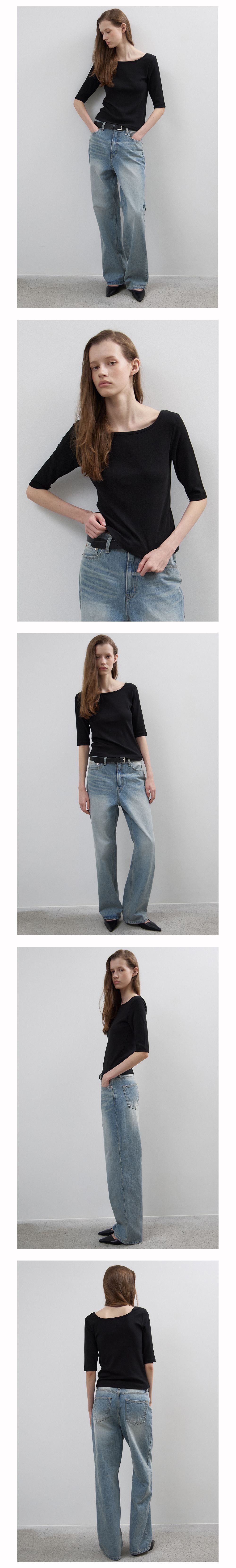 NOEUD Archive Boatneck Tee(Black)