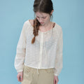 FRIVER07 Flower eyelet tie blouse [FRSP06BL08]_Cream