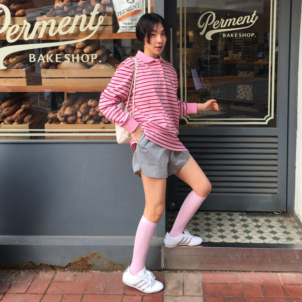 MOONSUN MJ S2 01 M.C Stripe PK Shirt / Pink