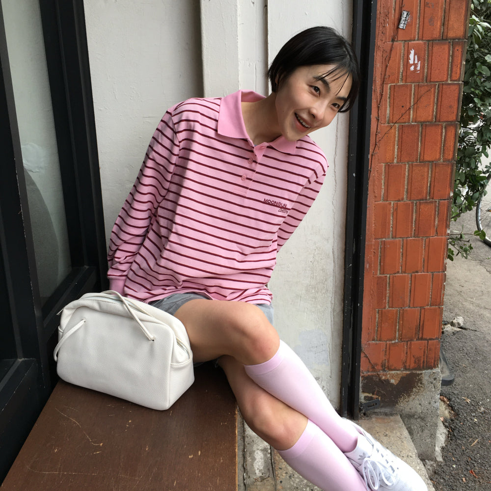 MOONSUN MJ S2 01 M.C Stripe PK Shirt / Pink