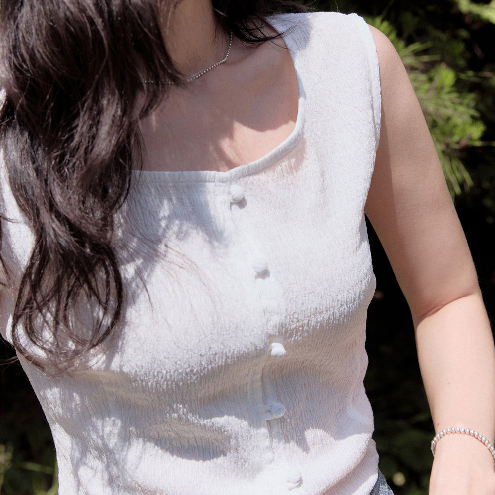 Yuje [3rd] SQUARE BUTTON BLOUSE (3color,2size)
