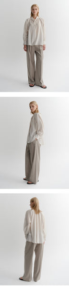 EAAH TIE SHIRRING BLOUSE (IVORY)