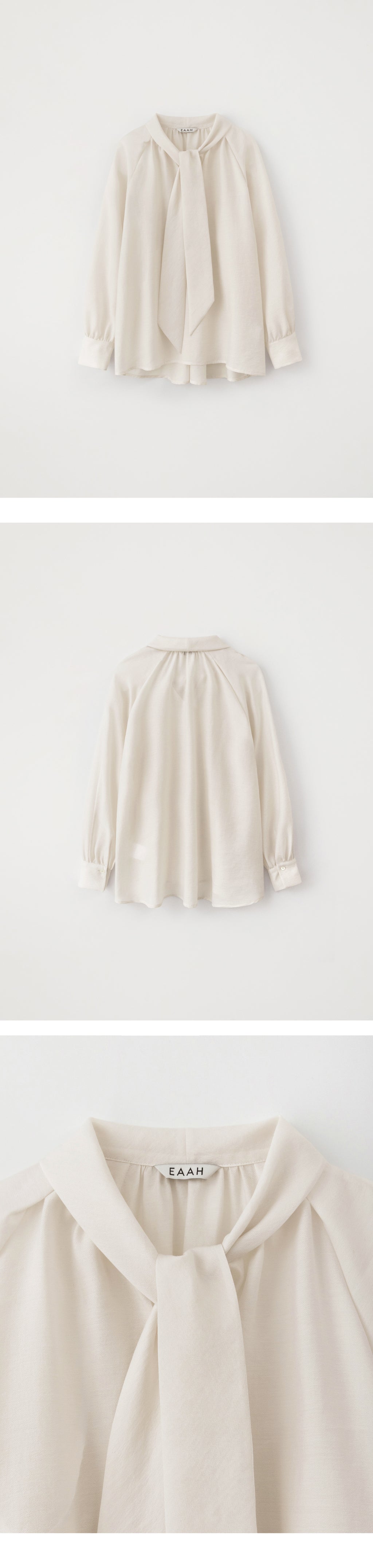 EAAH TIE SHIRRING BLOUSE (IVORY)