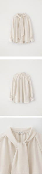 EAAH TIE SHIRRING BLOUSE (IVORY)