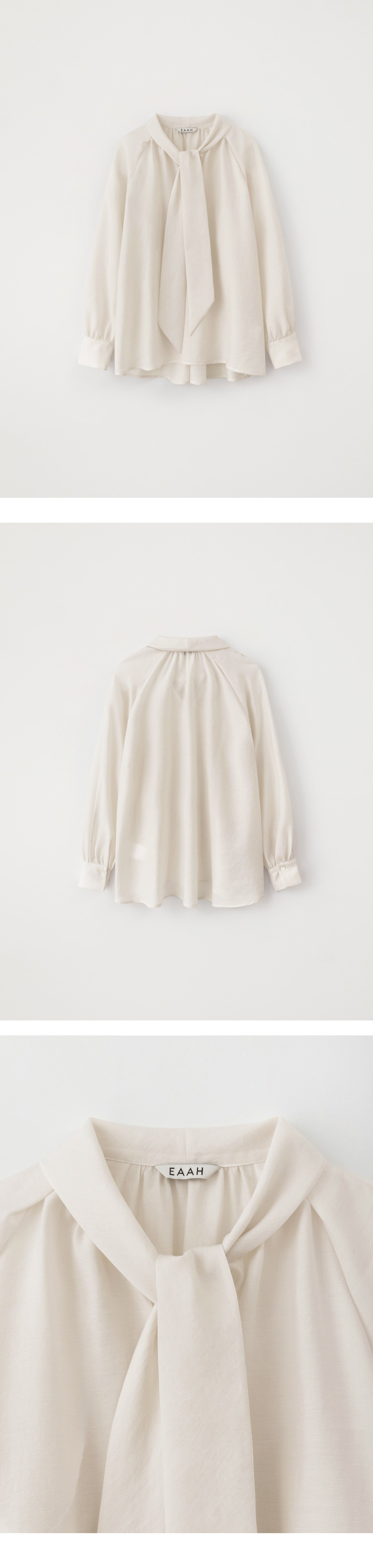 EAAH TIE SHIRRING BLOUSE (IVORY)