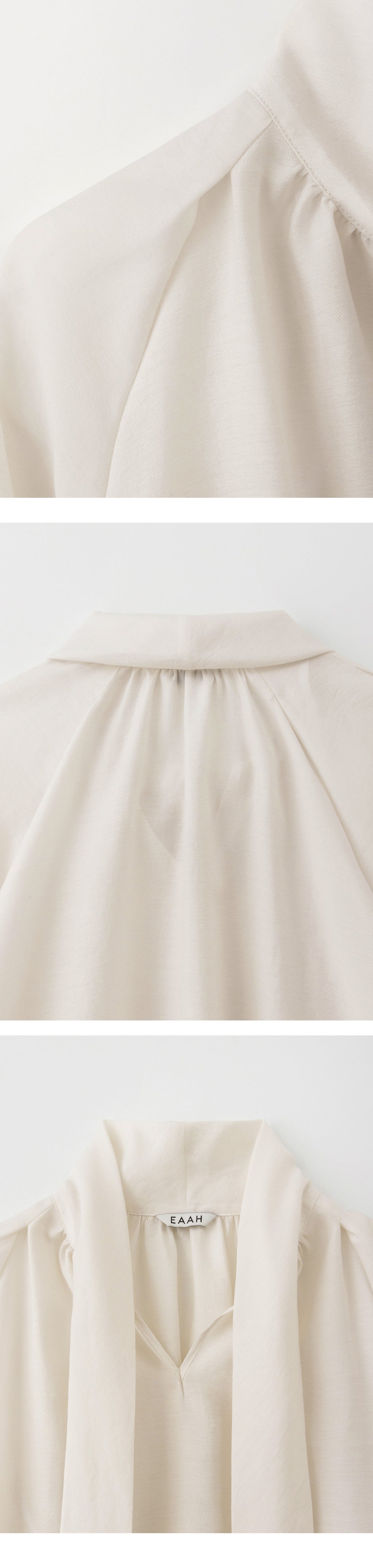 EAAH TIE SHIRRING BLOUSE (IVORY)