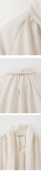 EAAH TIE SHIRRING BLOUSE (IVORY)
