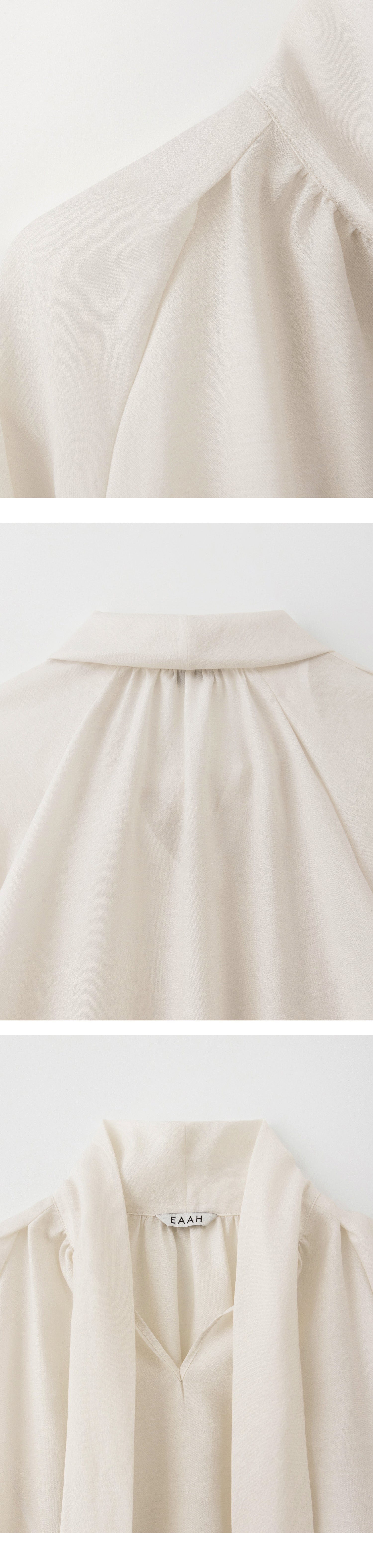 EAAH TIE SHIRRING BLOUSE (IVORY)