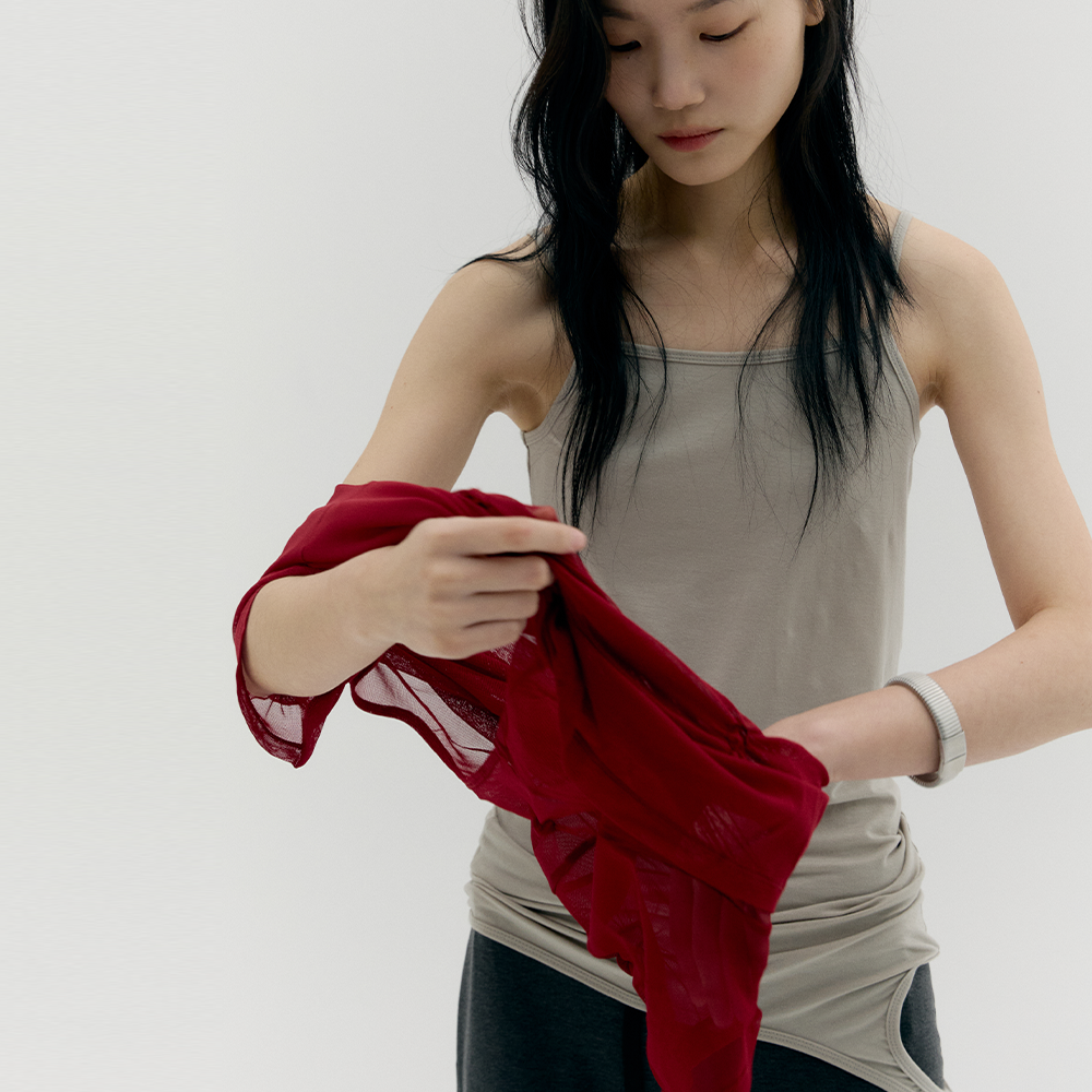 CACELE [2rd REORDER] 3 WAY LAYERED SLEEVELESS, LIGHT GRAY
