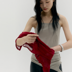 CACELE [2rd REORDER] 3 WAY LAYERED SLEEVELESS, LIGHT GRAY