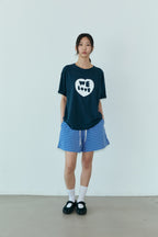 OOOWL 30S T SHIRT FILLED HEART NAVY