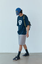 OOOWL 30S T SHIRT FILLED HEART NAVY