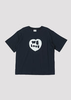 OOOWL 30S T SHIRT FILLED HEART NAVY
