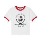 HIGHTIDE FRANKIE Cool Cat Ringer Tee Black