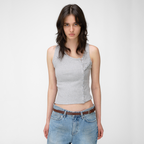 LOADINGROOM ASYMMETRICAL TANK TOP [GREY MELANGE]