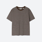 MOONSUN M.C UNISEX, Stripe Oversized T-Shirt / KHAKI BROWN STRIPE