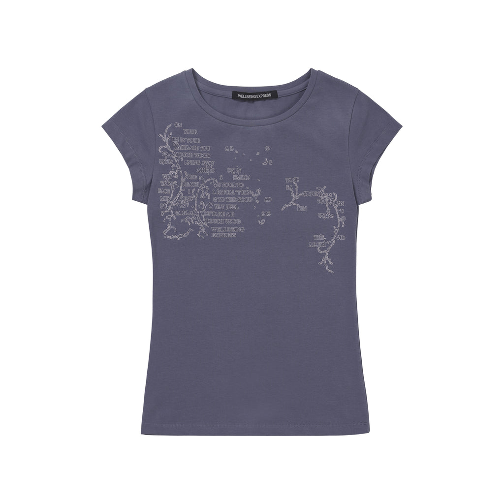 WELLBEING EXPRESS Message Vine Half Sleeve Blue