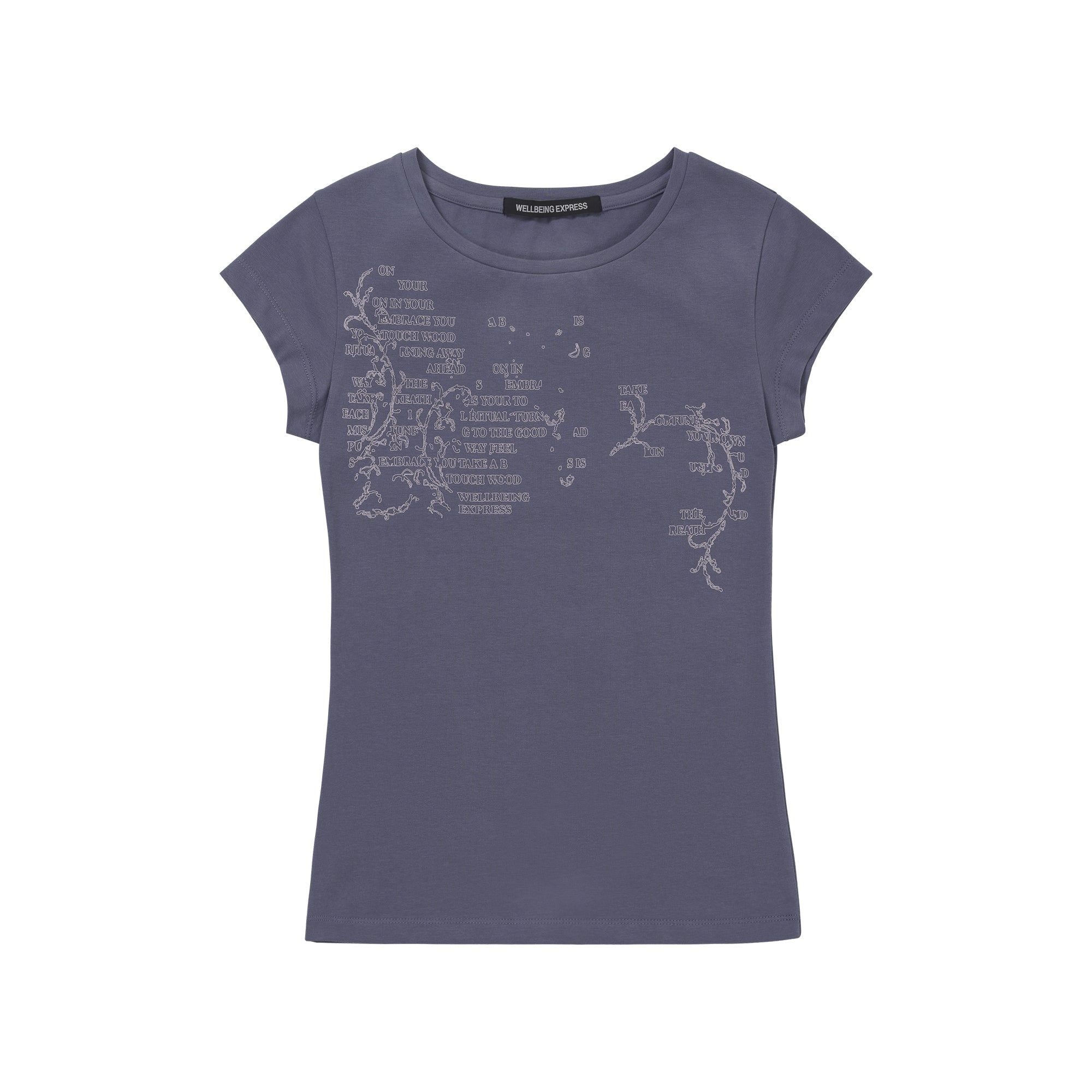 WELLBEING EXPRESS Message Vine Half Sleeve Blue