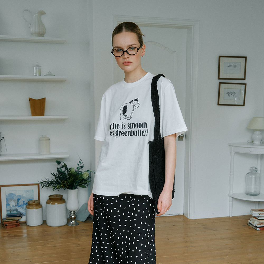 GREENBUTTER Chubby Horse Tee (Ivory)