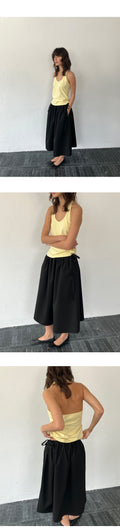 LO61 Boa Halter Top in Pale Yellow