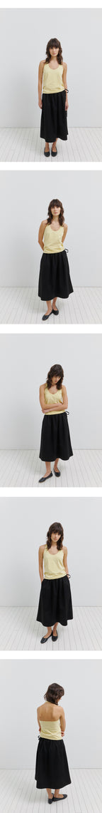 LO61 Boa Halter Top in Pale Yellow