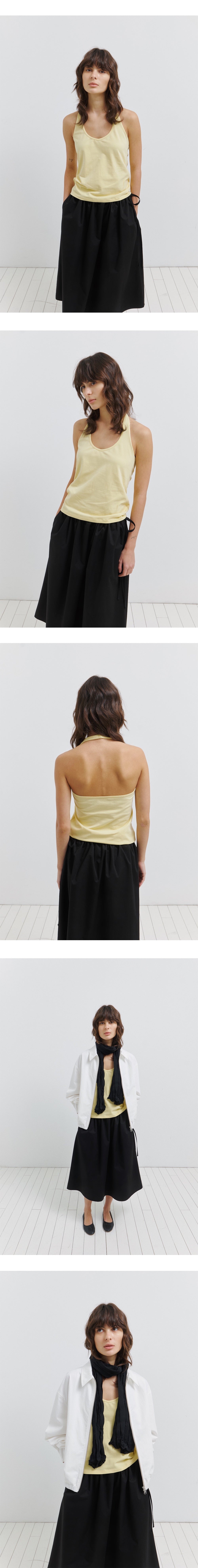 LO61 Boa Halter Top in Pale Yellow