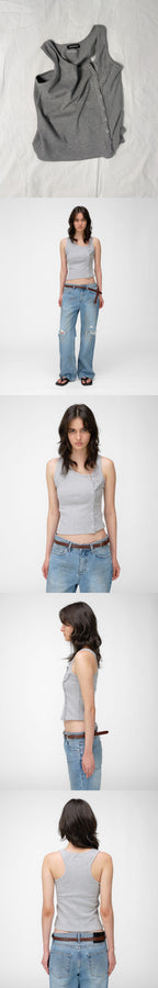 LOADINGROOM ASYMMETRICAL TANK TOP [GREY MELANGE]
