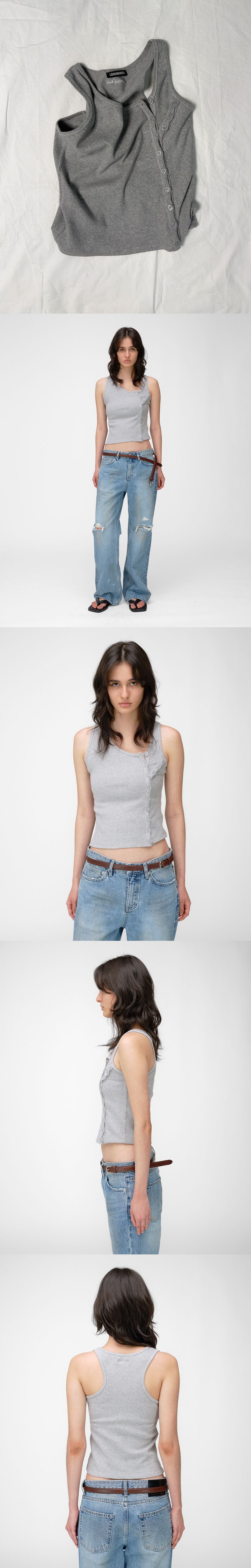LOADINGROOM ASYMMETRICAL TANK TOP [GREY MELANGE]