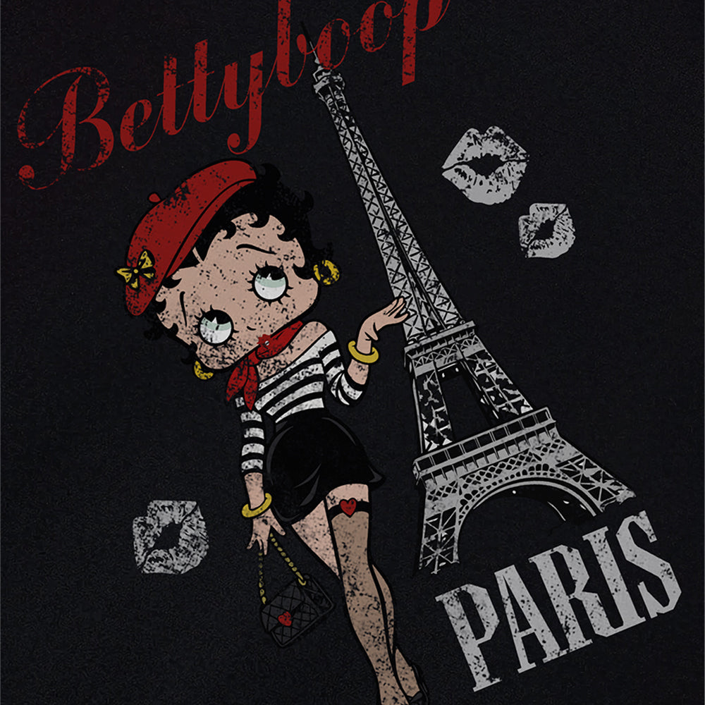 BETTY BOOP Betty Boop in Paris Overfit Short Sleeve T-Shirt_Black