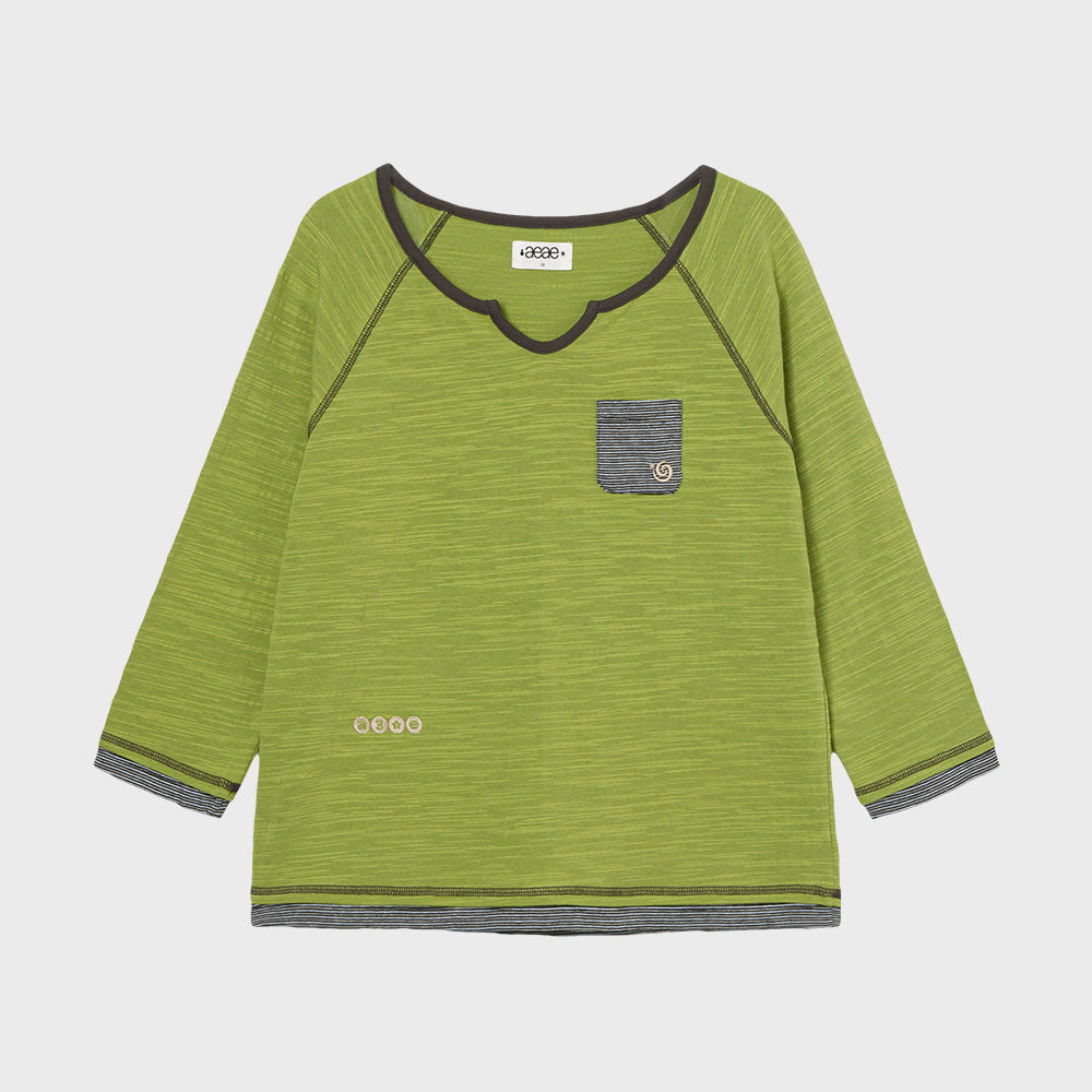 aeae LAYERED SLEEVE TEE [GREEN]