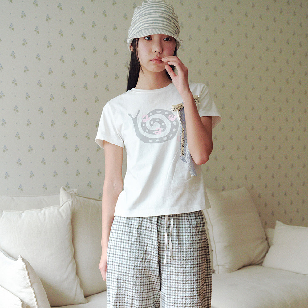 aeae SNAIL T-SHIRTS [WHITE]