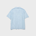 PENFIELD Crochet open collar pocket short sleeve shirt sky blue_FS2CT21U