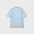 PENFIELD Crochet open collar pocket short sleeve shirt sky blue_FS2CT21U