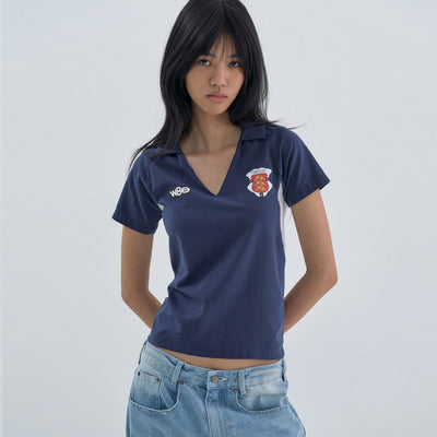 Cotton Football Half Sleeve Navy