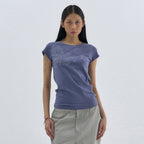 WELLBEING EXPRESS Message Vine Half Sleeve Blue