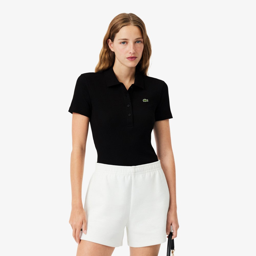 LACOSTE Women's Slim Fit Ribbed Polo Shirt DF5377-56G 031