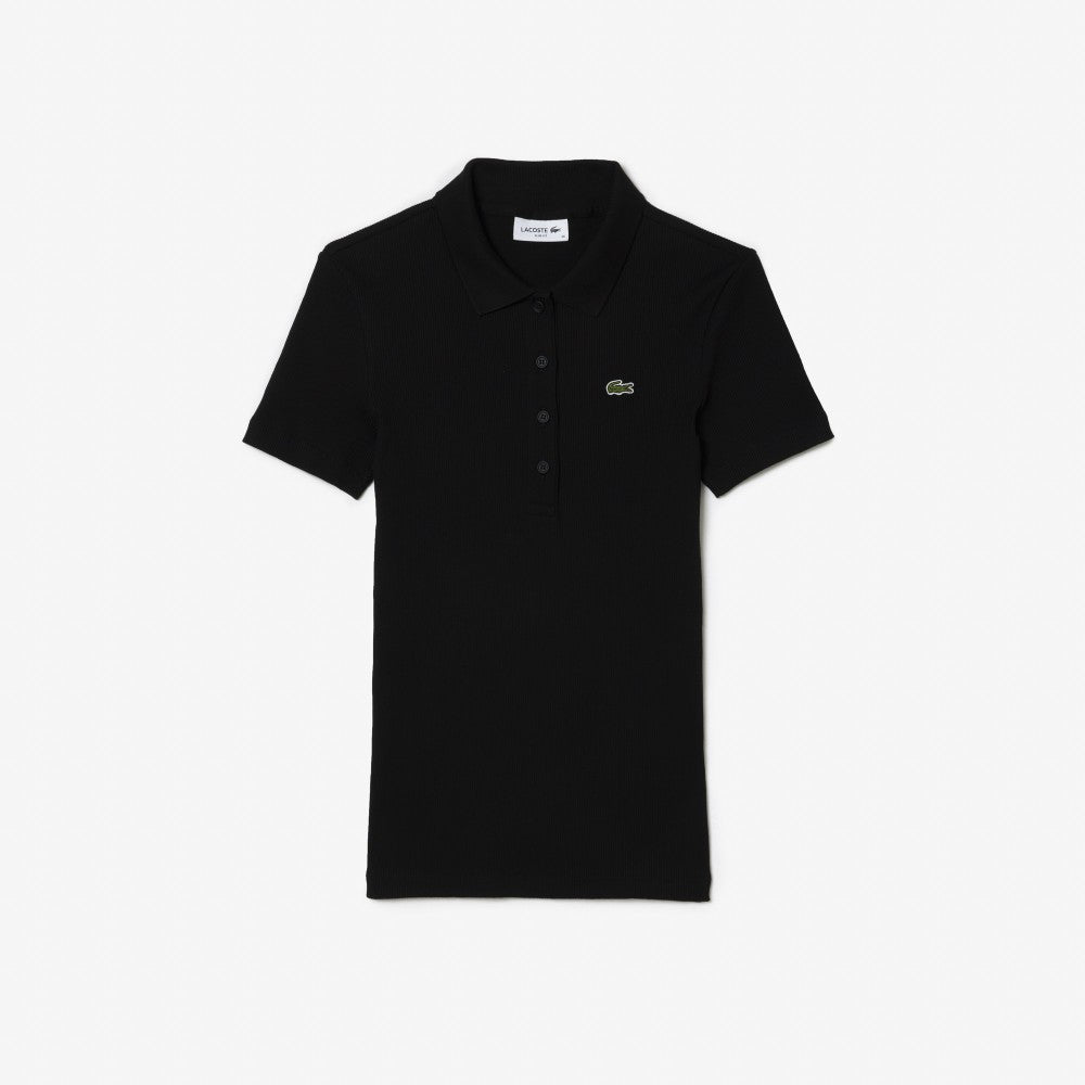 LACOSTE Women's Slim Fit Ribbed Polo Shirt DF5377-56G 031