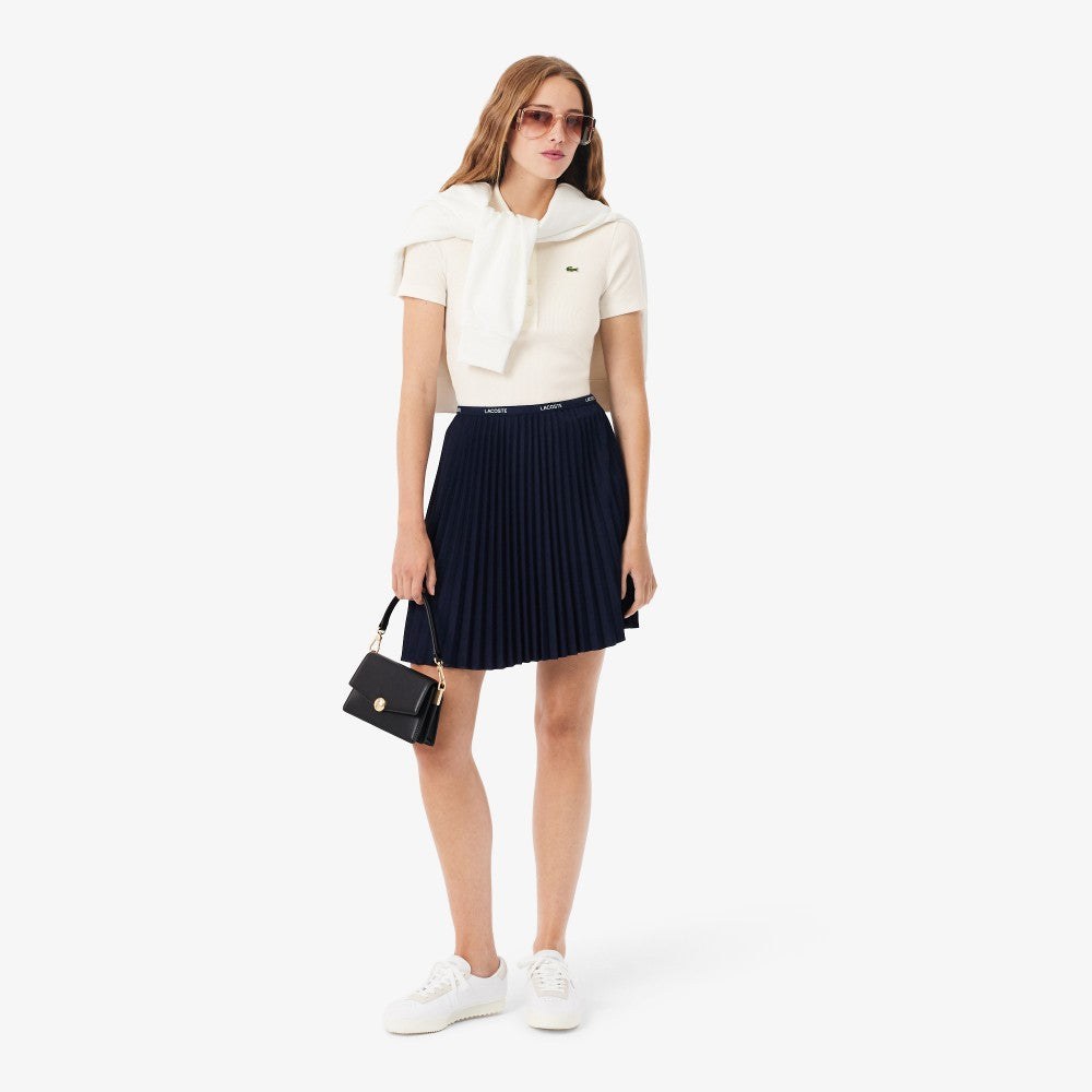 LACOSTE Women's Slim Fit Rib Tissue Polo Shirt DF5377-56G 70V