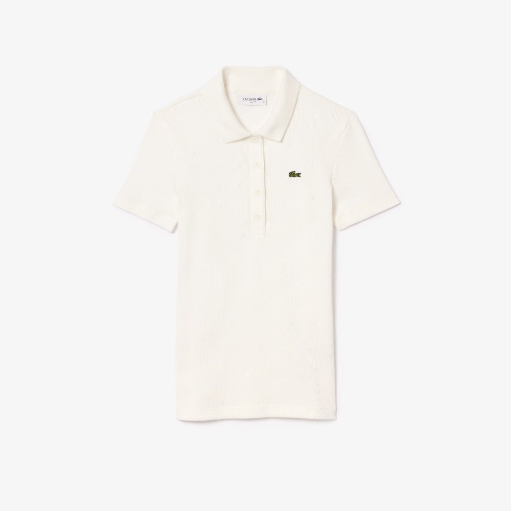 LACOSTE Women's Slim Fit Rib Tissue Polo Shirt DF5377-56G 70V