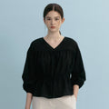 MANGOMANYPLEASE CLICHE STRING BLOUSE_BLACK
