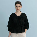 MANGOMANYPLEASE CLICHE STRING BLOUSE_BLACK