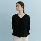 MANGOMANYPLEASE CLICHE STRING BLOUSE_BLACK