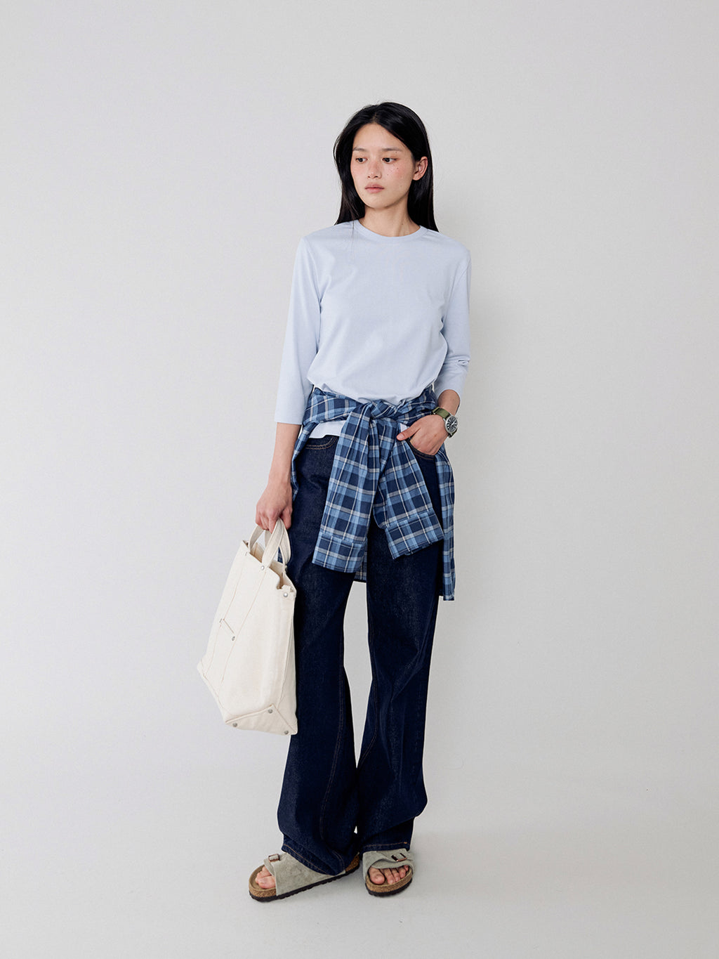 L'EAU Loa cotton t-shirt_sky blue