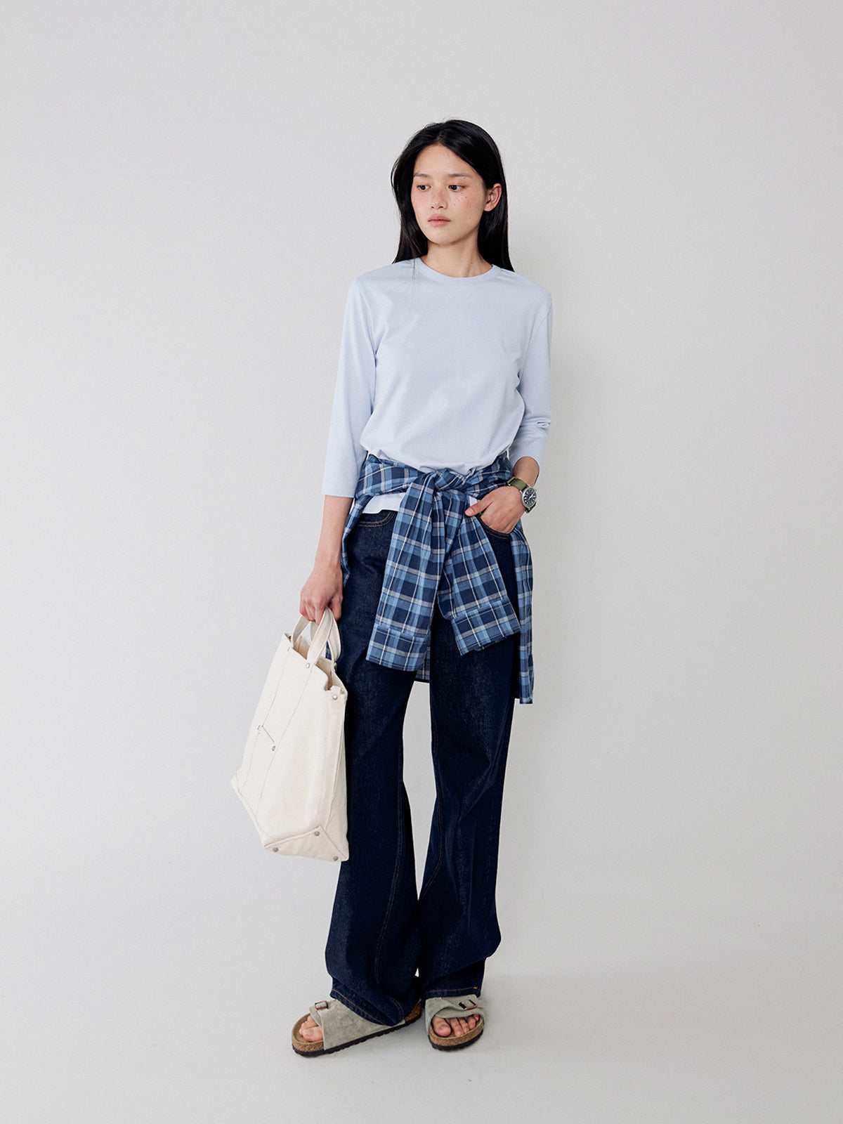 L'EAU Loa cotton t-shirt_sky blue