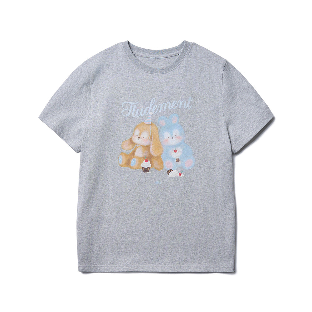 TTUDEMENT TTUDDI FRIENDS T-SHIRT_MELANGE GREY