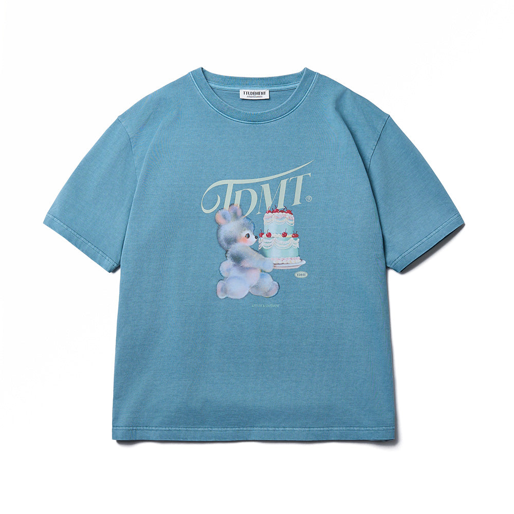 TTUDEMENT CAKE BEAR TEE_BLUE