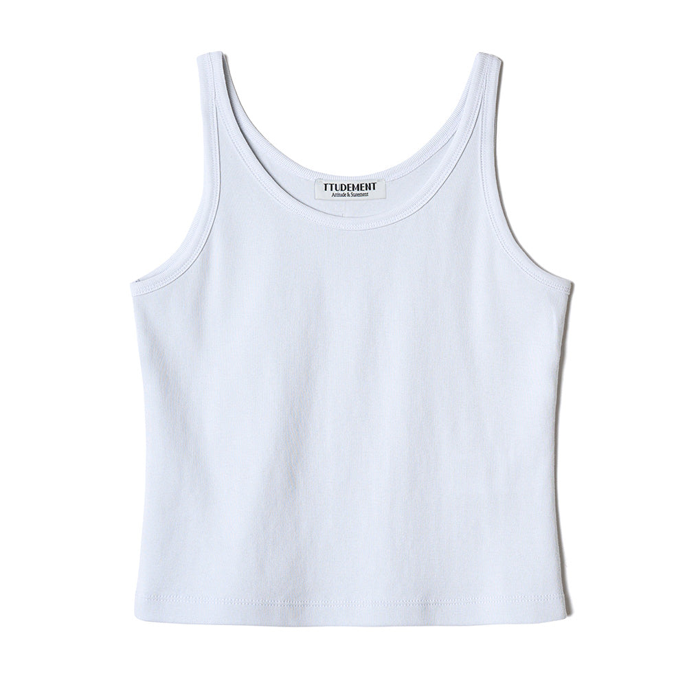 TTUDEMENT 50s EMBROIDERED SLEEVELESS T-SHIRT_LIGHT BLUE