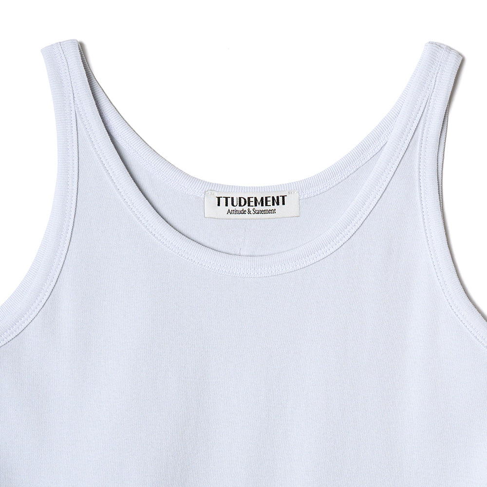 TTUDEMENT 50s EMBROIDERED SLEEVELESS T-SHIRT_LIGHT BLUE