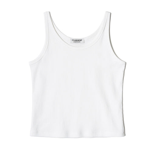 TTUDEMENT 50s EMBROIDERED SLEEVELESS T-SHIRT_WHITE